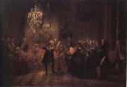 Adolph von Menzel The Flute concert of Frederick the Great at Sanssouci oil on canvas